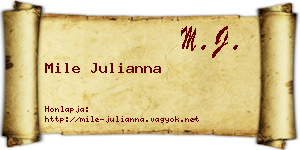 Mile Julianna névjegykártya
